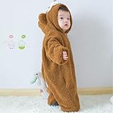 [Ｅｕｉｕｘｏｙ] 着ぐるみ もこもこ ロンパース ベビー服 長袖 ダッフィー シェリーメイ クリスマス キッズ洋服 コスチューム 用 女の子 男の子 フード付 (A,120cm)