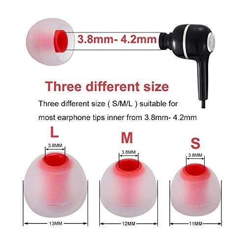 Earbud Tips Soft Silicone Earbuds Replacement Tips Fit for in-Ear Headphones(Inner Hole from 3.8mm - 4.2mm Earphones) 9 Pairs S/M/L - Thumbnail 6