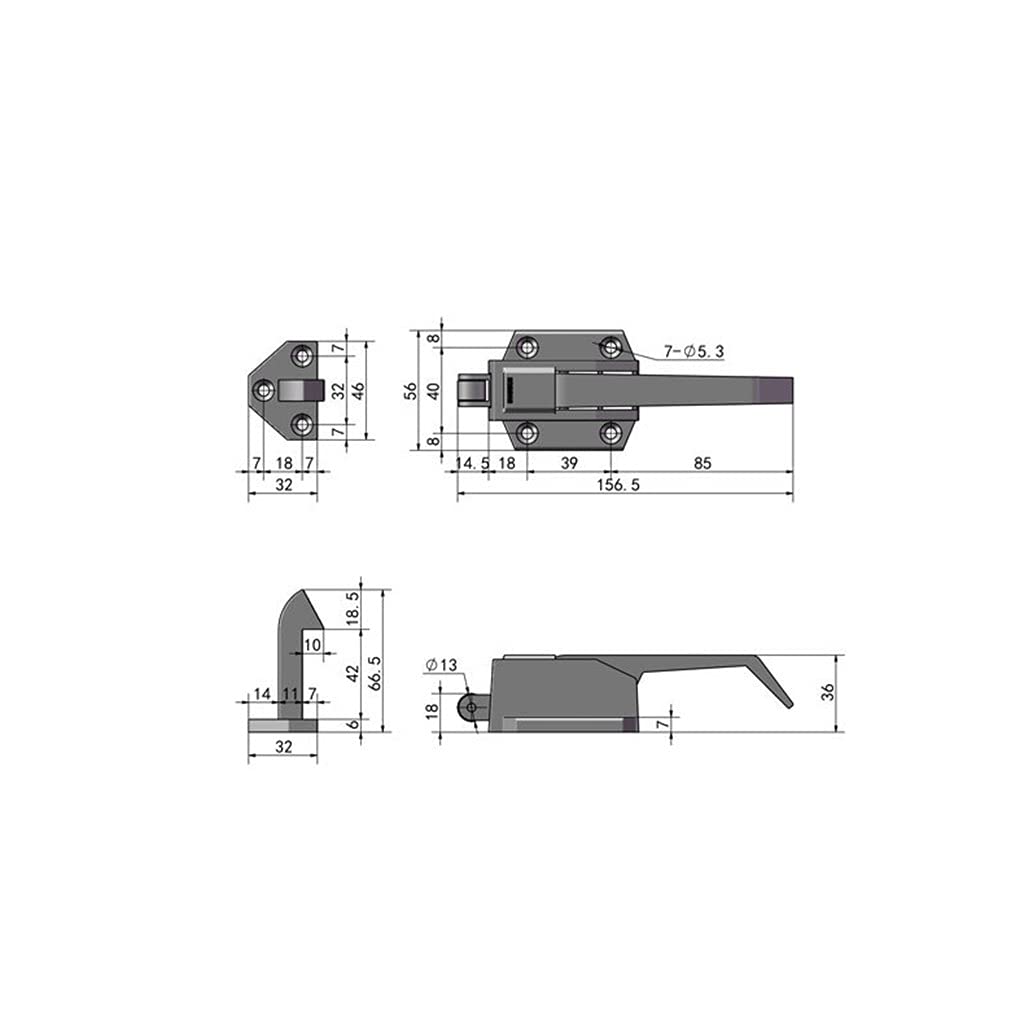 Manija de puerta refrigerador, cerradura indust