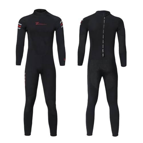 TOVCHEI 3MM Wetsuit One-Piece Warm Cold-Proof Diving Suit Men Women Quick-Drying Sunscreen Snorkeling Surfing Jellyfish Suit,Black,M