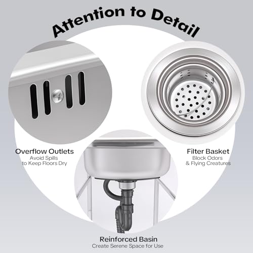 Fregadero portátil para cocina o garaje con desagüe integrado 7