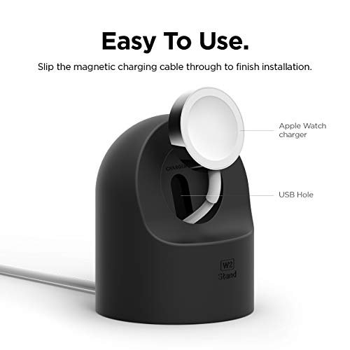 elago W2 Charger Stand Compatible with All Apple Watch Series Ultra 2&1/9/8/SE2/7/6/SE/5/4/3/2/1(49,45,44,42,41,40,38mm), Charging Dock Station, Nightstand Mode, Cable NOT Included - Image 4