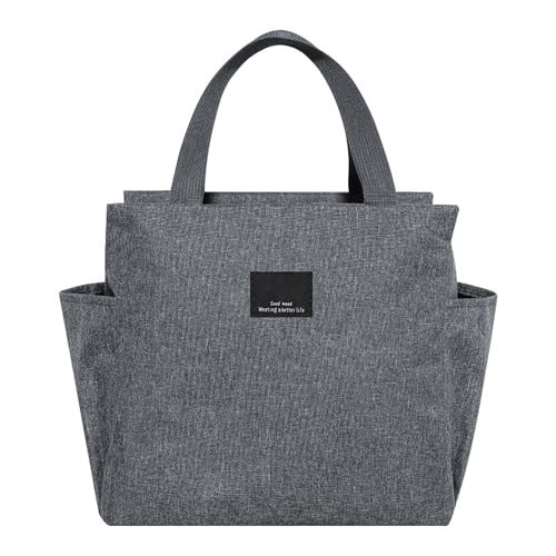 Velvaria Insulated Lunch Bag - Reusable Thermal Lunch Box Bag Waterproof Tiffin Bag for Office & Food Bag for Work Leakproof Insulated Bag for Men Women School Picnic(Grey)