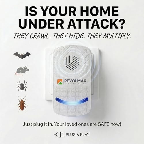 Image of RX-78, Ultrasonic Pest Control Repeller - Electronic & Ultrasound, Indoor Plug-in Repellent - Get rid of - Rodents, Mice, Squirrels, Bats, Insects, Bed Bugs, Ants, Fleas, Spiders, Roaches (4Pack)