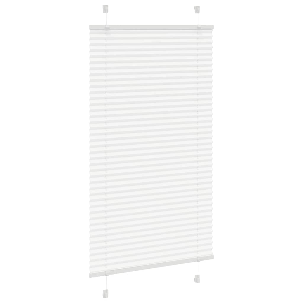 Tenda plissettata bianca 80 x 100 cm, larghezza tessuto 79,4 cm, poliestere per finestre con protezione solare e sguardi indiscreti, larghezza pieghe, poliestere 80 x 100 cm