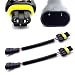 iJDMTOY (2) 9005 HB3 9145 H10 Extension Wiring Harness w/Adapters and Sockets
