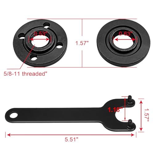 Image of Litoexpe Black Grinder Wrench with 4 Lock Nuts