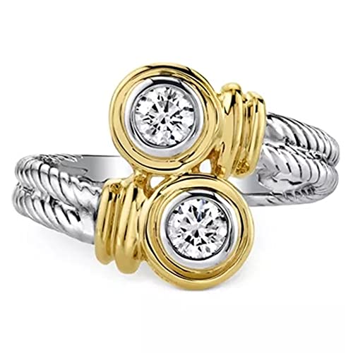 Stylish Style Rings Female Engagement Accessories Statement Jewelry with Bright Round Cubic Zirconia2