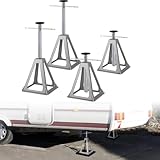 Plschckes 4 Stück Alu Wohnwagen Stützbock Höhenverstellbar KFZ Wohnwagen Stützen, Unterstellbock Wohnwagenzubehör Wohnmobilzubehör für Wohnwagen und Anhänger