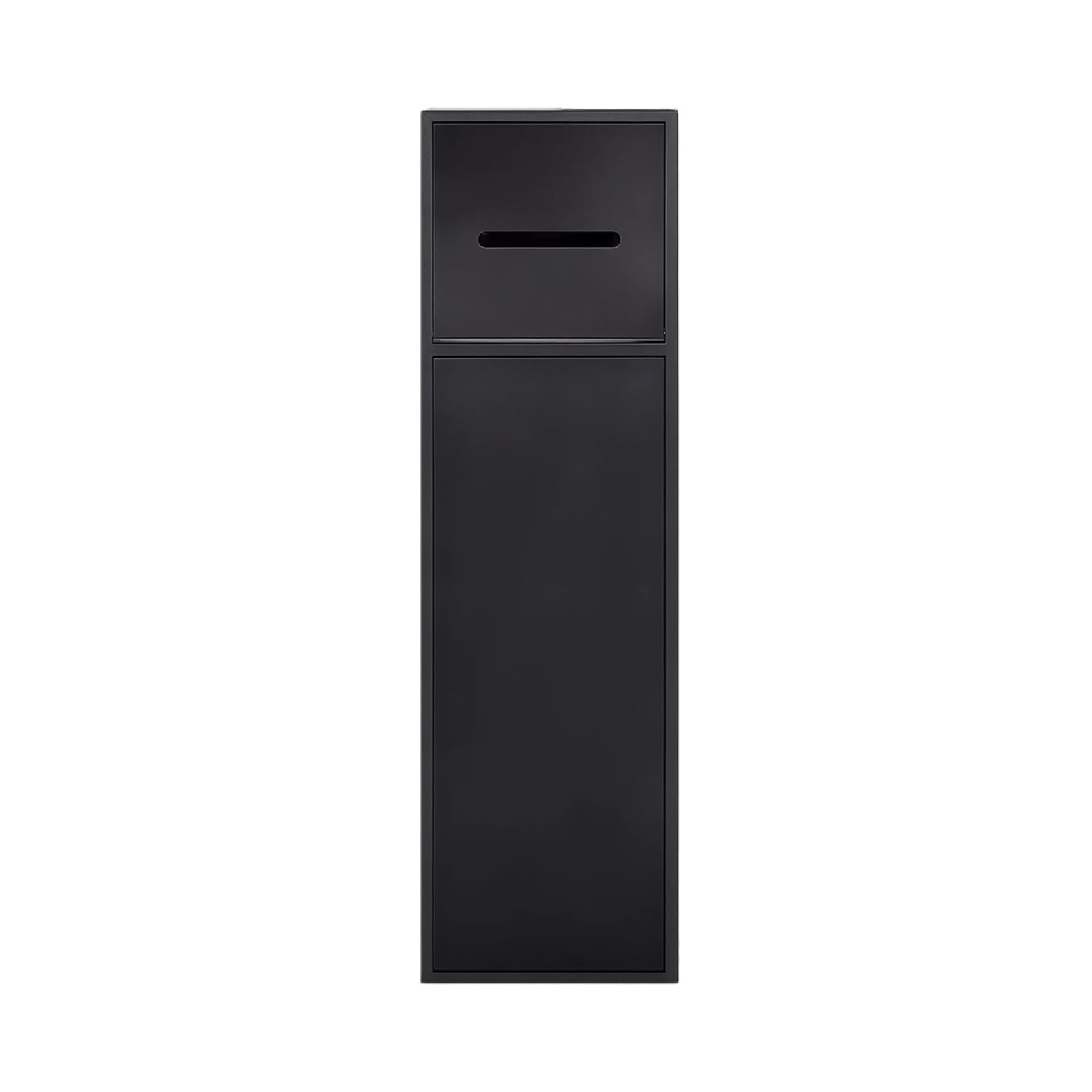 Inless Porte-brosse de toilette et distributeur de papier toilette intégré en acier pour salle de bain et hôtel Noir 16,5 x 60 x 12,5 cm