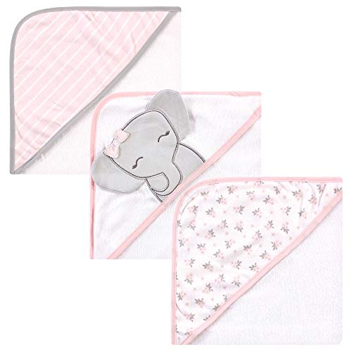 Image of Hudson Baby Unisex Baby Cotton Rich Hooded Towels, Cute Elephant, One Size