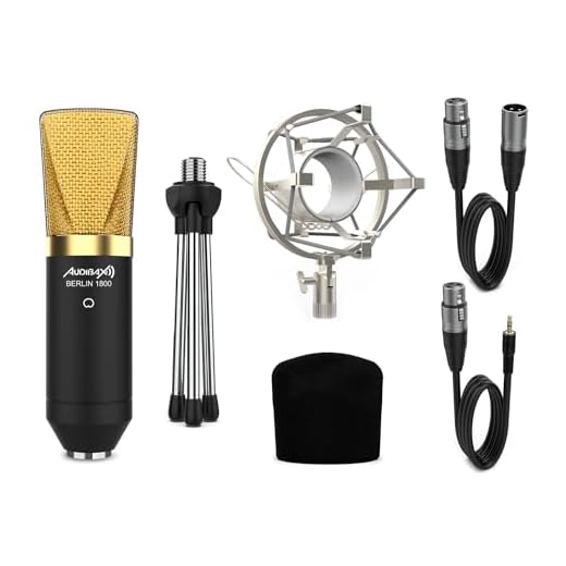 Audibax Berlin 1800 Gold Pack Micrófono Studio Gran Diafragma