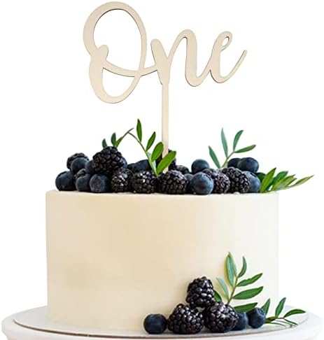 One Cake Topper 1st Birthday Girl Boy First Birthday Cake Topper Wooden Rustic Boho Cake Decorations for Smash Cake 1st Birthday Party Decorations
