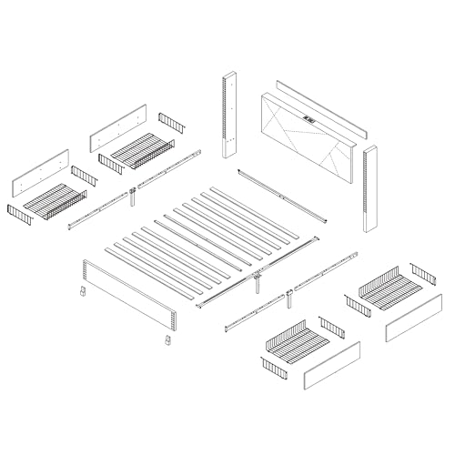 Feonase Upholstered Storage Bed Frame Twin Size with 4 Drawers, Platform Bed with Charging Station & Wingback Headboard, Solid Wood Slats Support, Light Gray