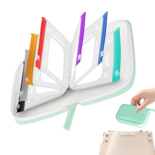 Pilulier hebdomadaire de voyage pour sac de poche | Boîte portable étanche avec 7 zips