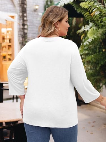 Image of Chulianyouhuo Womens Plus Size Tops 3 /4 Sleeve Casual T Shirts
