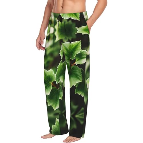 Pantalon de pyjama noir XXL imprimé arbre Ivy Blossoms