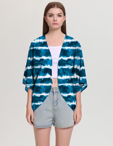 Image of Chunoy Women Short Sleeve Chiffon Kimono Beach Swimsuit Cover Up