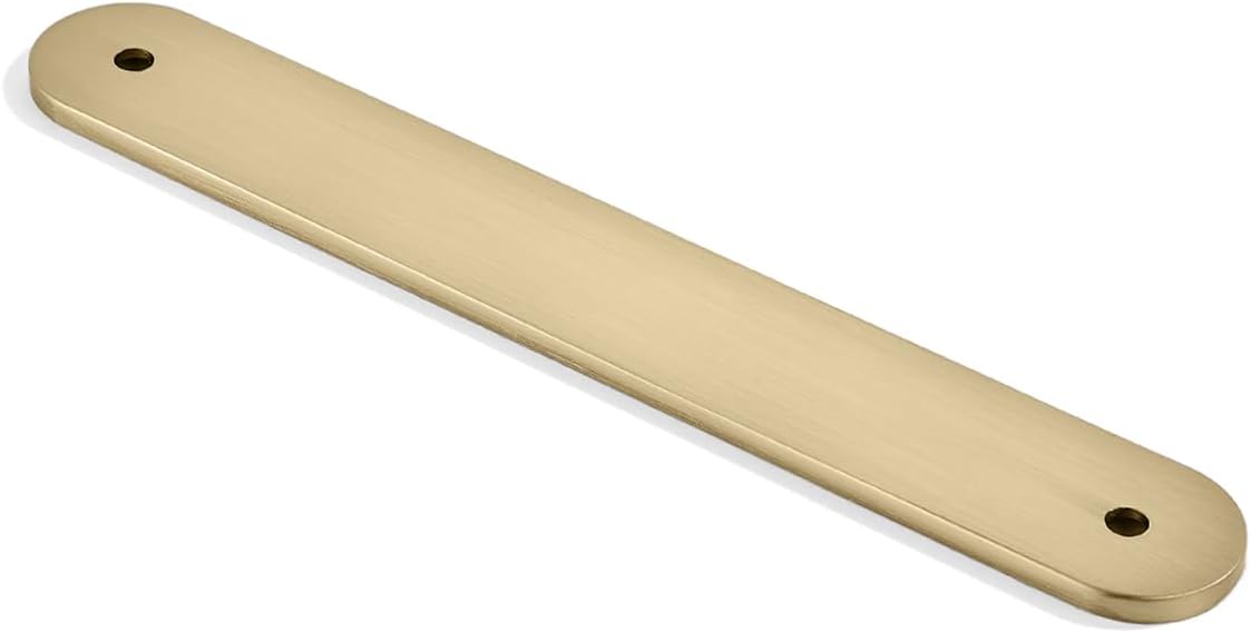 khtumeware 10 Pack Champagne Bronze Cabinet Hardware Handle Pull Backplate/Back Plate - 6" Inch (152mm) Hole Centers