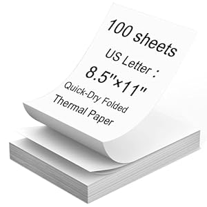 Thermal Printer Paper 8.5 x 11 Inch...