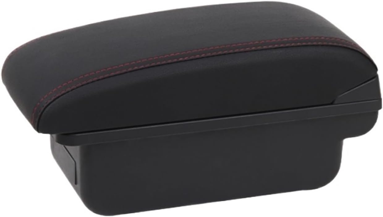 Car Center Console Box Armrest Compatible for MG3 Storage Organizer Interior Details Accessories(C2 Red line No USB)