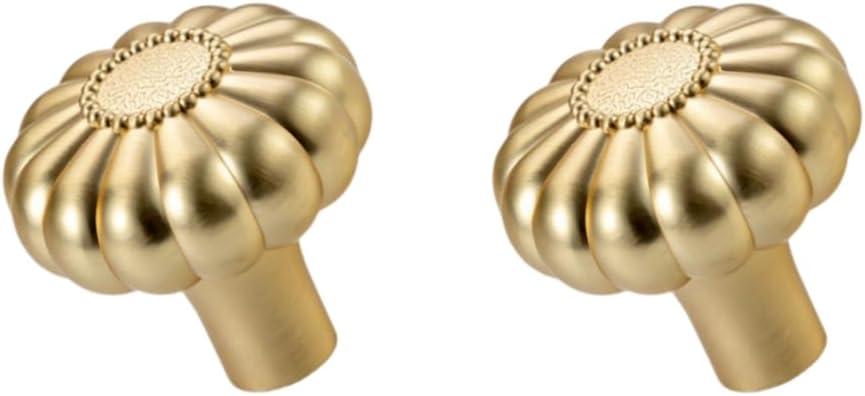 Brushed Gold Cabinet Knobs 6 Pack Brass Drawer Pulls Kitchen Cupboard Bathroom Dresser Cabinet Hardware Handles Zinc Alloy
