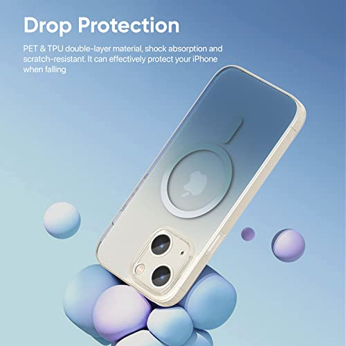 Image of Vaku Luxos Zurich MAGPRO Gradient Colored for iPhone 14 Plus Cover Case, Transparent, 6 Feet Drop Protection, Shockproof, Scratch Resistant, Slim, Compatible with MagSafe Back Cover - Blue