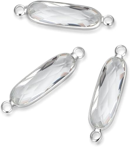 Adabele Colgante de piedra natal de diamantes de imitación de grado A, enlace de conector de gota de 0.827 in de largo, componente de plataoro,