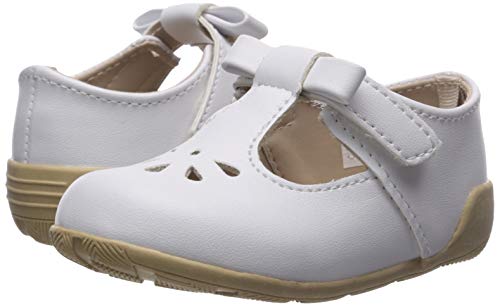 image for Baby Deer Girls' Mary Jane T Strap Flat, White, 4 Child US Toddler, 4 