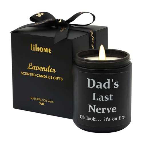 Regalos para papá de hija e hijo, regalos divertidos para el día del padre, cumpleaños, Acción de Gracias y Navidad, velas perfumadas de lavanda (7 onzas)