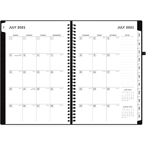 Blue Sky Aligned 2021-2022 Academic Year Weekly & Monthly Notes Planner, 5" X 8", Heavyweight Cover, Wirebound, Black (130909) #TOP2