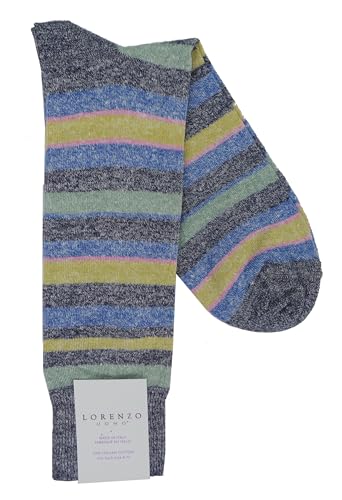 Multi Stripe Linen Cotton Blend Socks