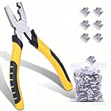 300 Pcs Wire Cage Clips and Pliers,Hog Ring Pliers for Rabbit Chicken Bird Dog Cat Pigeon Wire Cage (Clips+Plier)