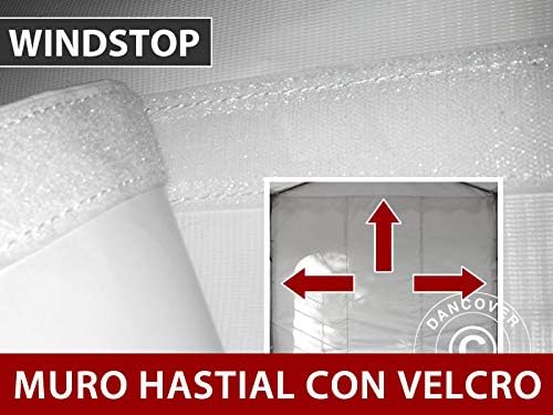 Close-up of a gable wall section with velcro for attachment.