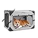 LPOTIUS 折りたたみ ペット クレート 小型犬 猫 猫犬兼用 2Way 多機能 ポータブル ペットケージ 持ち手付き 4面通気 安定 ペットハウス ペットキャリー カバーは取り外せる 洗濯可能 キャリーバッグ 病院 災害 急な来客時に大活躍 犬用 ソフトクレート ペット 車用 ドライブボックス グレー