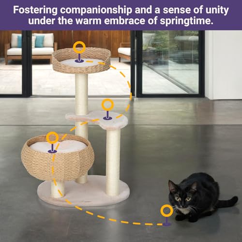 Árbol moderno para gatos de interior de 35.4" miniatura 3