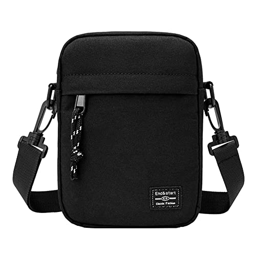 Bolsa masculina casual para celular pequena bolsa de viagem masculina mini leve zíper sólido para es