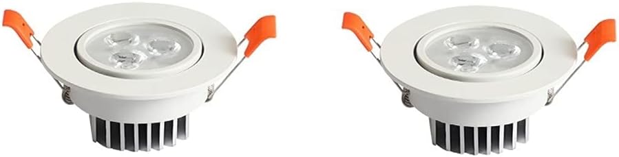 Recessed 2 Packs 3w Round Ultra-Thin LED Recessed Spots Light 30º Adjustable Angle Recessed Downlight for Home Commercial Lighting CRI80 Super Bright AC100-265V Recessed Ceiling Lamp Integrated