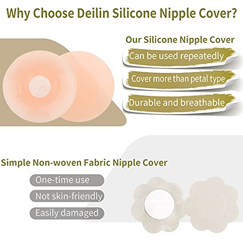 Deilin Boob Tape Boobytape, 2 Pcs Petal Nipple Cover, Fit For Any Type Of Clothing And A-D Cup #TOP2