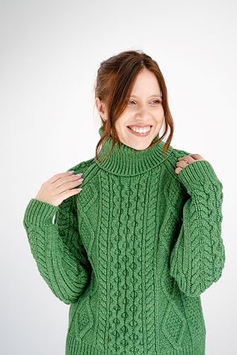 Image of SAOL Women's Wool Sweater Irish Cable Knit Jumper Made in Ireland