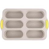 NVOQILIN Moldes de silicona para hornear perros calientes, 6 cavidades, antiadherente, accesorio para hornear para facilitar la liberación y uso multiusos