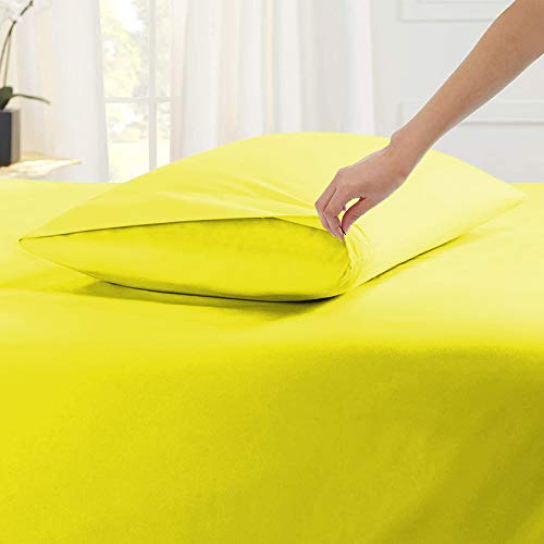 Image of YRM Bedding's Vanilla Yellow 600-TC Oraganic Cotton 2 Piece Pillow Covers (17 inchx27 inch)