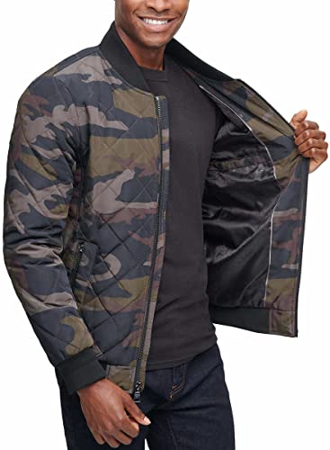 Calvin Klein Mens Lightweight Quilted Bomber Jacket (Olive Camo, Large)3