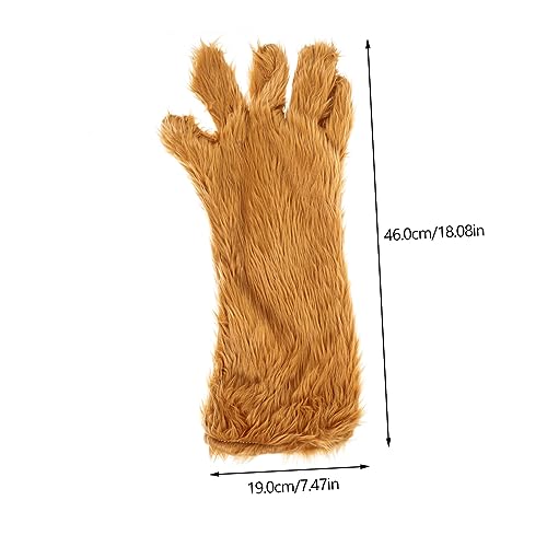 Toyvian 1pc Creative Bear Palm Plush Glove for Cosplay and Party Decoration Realistic Texture for Stage Performance Brown Color2
