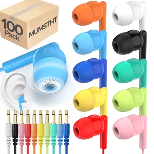 MUMSTHT Bulk Earbuds 100 Pack | Basic Ear Bud,10 Colors Dot...