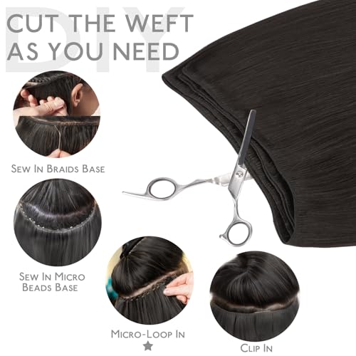 Image of WENNALIFE Sew in Hair Extensions Real Human Hair, Thick & Invisible Weft