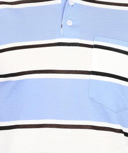 Image of INKKR Polo Neck Full Sleeve Striped Men's Tshirt