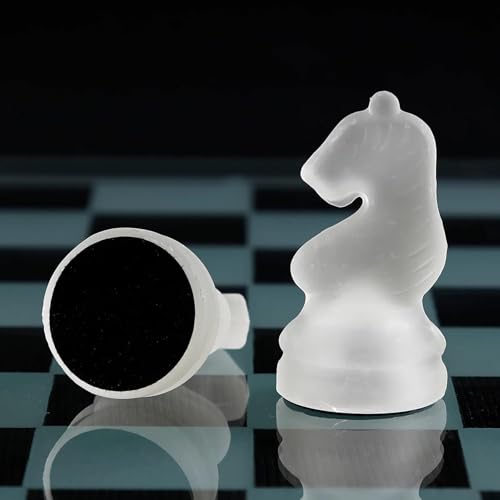 Juego de ajedrez de cristal de 10 pulgadas elegante miniatura 6