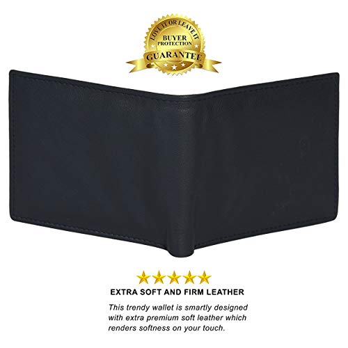 Leatherboss Men's Ultra Slim Bifold Wallet - 3.9" X 3.1/4"3