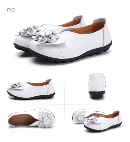Image of MOYOWEI Women's Leather Slip On Loafers Colorful Flat Shoes